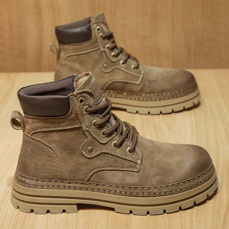 Leatherwork Boots - Erkek Modası Bahar Platform Botları Rahat