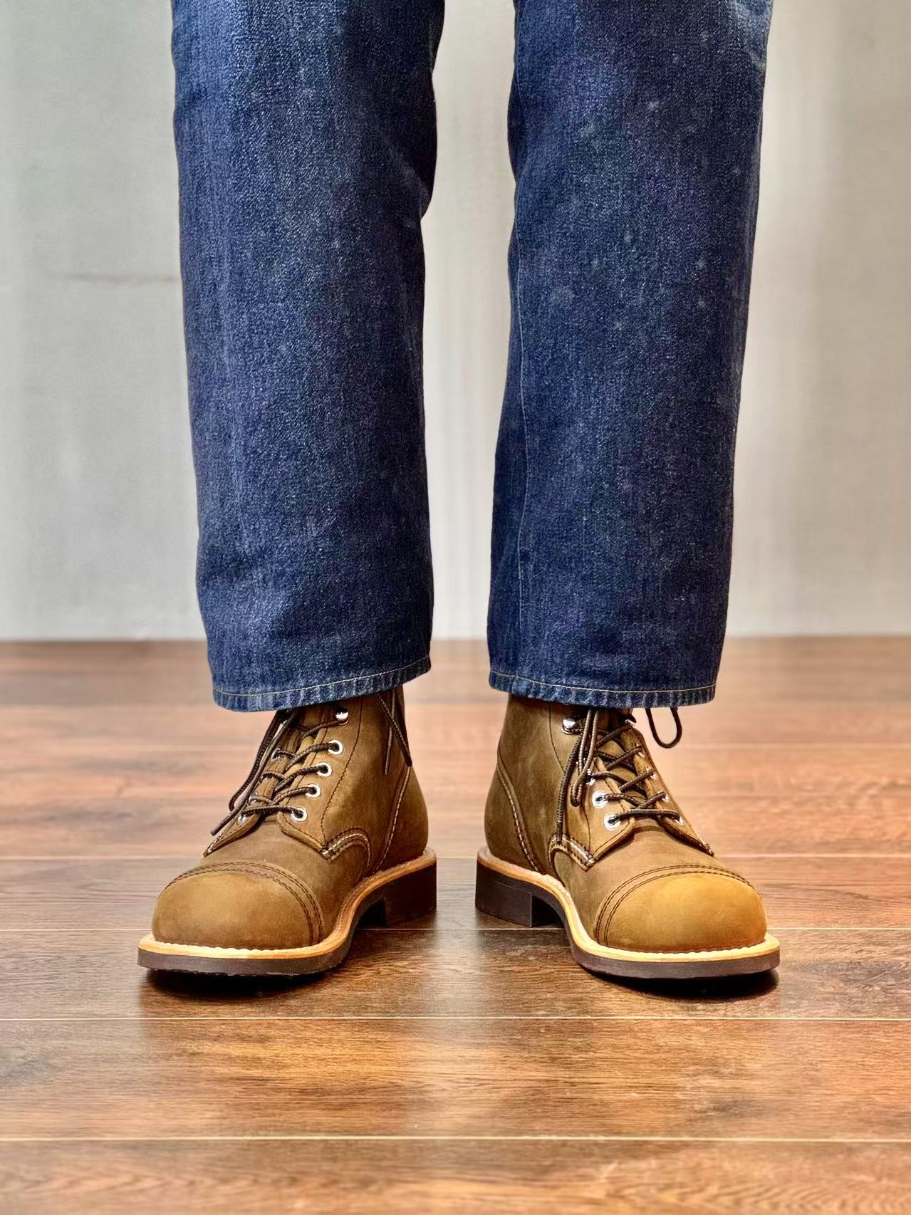 Leatherwork Boots - Gerçek Dikişli Heritage Botlar Retro Demir