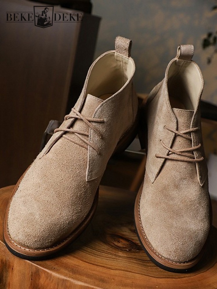 Leatherwork Boots - Moda Çok Yönlü Erkek Bağcıklı Renk