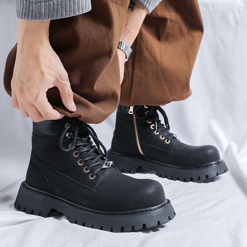 Artı boyutu erkek moda parti z - Leatherwork Boots incelemesi ve fiyatı